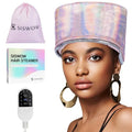 SISWOW Hair Steamer Heat Cap for Deep Conditioning, 10-Level Temperature Control, Portable Waterproof Hair Treatment Cap