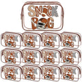 Football Snack Bags - 12 Pcs PVC Clear Party Pouches with Zippers - Stylish Football Variation