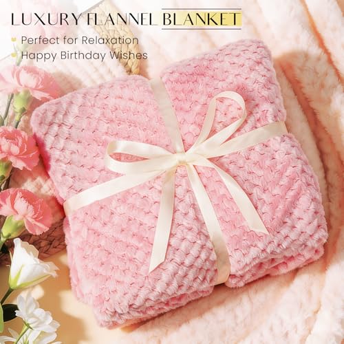 Pink Rose Birthday Gift Basket Set for Women - Spa & Self-Care Gifts