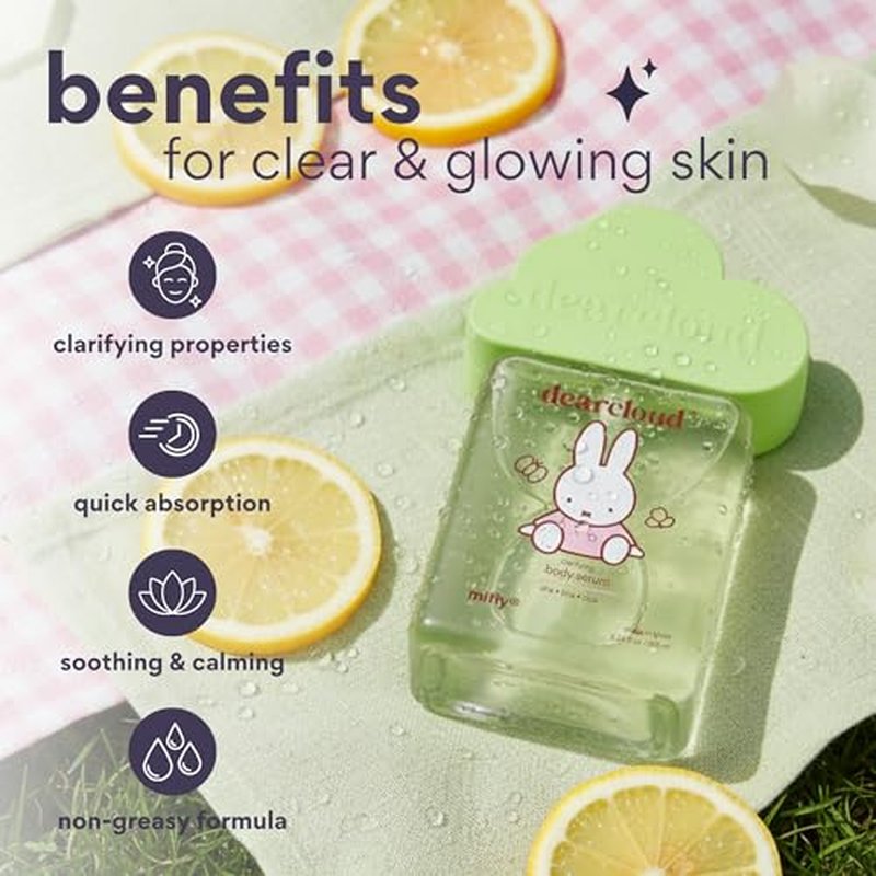 dearcloud Miffy Clarifying Body Serum ? Ultra Hydrating Serum with AHA/BHA/Cica ? Korean Skin Care Body Serum for Smooth, Clear Skin (5.24 fl oz)