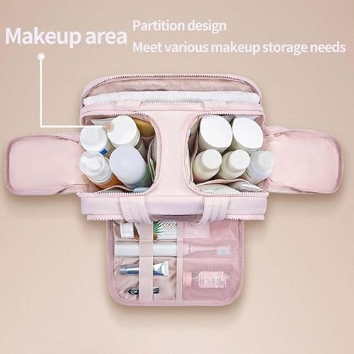 Toiletry Bag, Travelfree Toiletry Bag, Travel Toiletry Bag, 4-in-1 Multi-functional Wide-Open Travel Cosmetic Bag, Waterproof Dry-Wet Separation (Yellow)