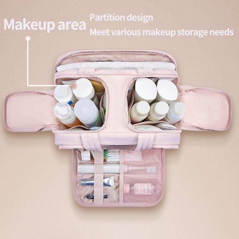 Ptop 4-in-1 Travel Toiletry Bag - Waterproof Wet/Dry Separation, Yellow