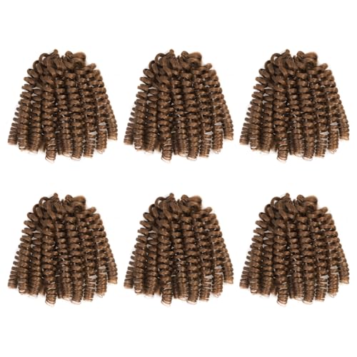 Toyotress 12 Inch Wand Curl Crochet Hair 6 Packs F30/27 Chocolate Brown Jamaican Bounce
