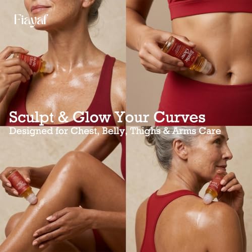 Luxury Firming Body Oil with Rose Quartz Roll-On - Red, 1.7 Fl Oz Pack of 2