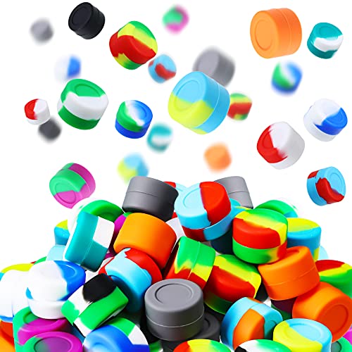 100 Pcs 3ml Silicone Wax Containers - Colored, Leakproof Storage Set with Lids