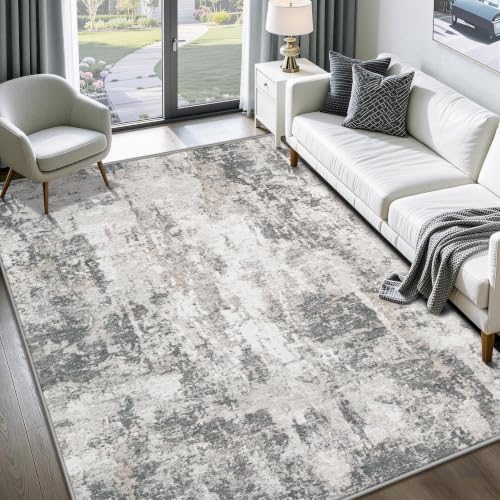 Large Washable Abstract Area Rug 6x9 Feet - Non-Slip Soft Modern Carpet for Living Room & Bedroom