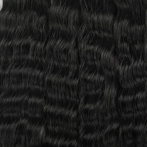 16 Inch Wet and Wavy Human Braiding Hair No Weft for Boho & French Braid - Super Wave (#1b)
