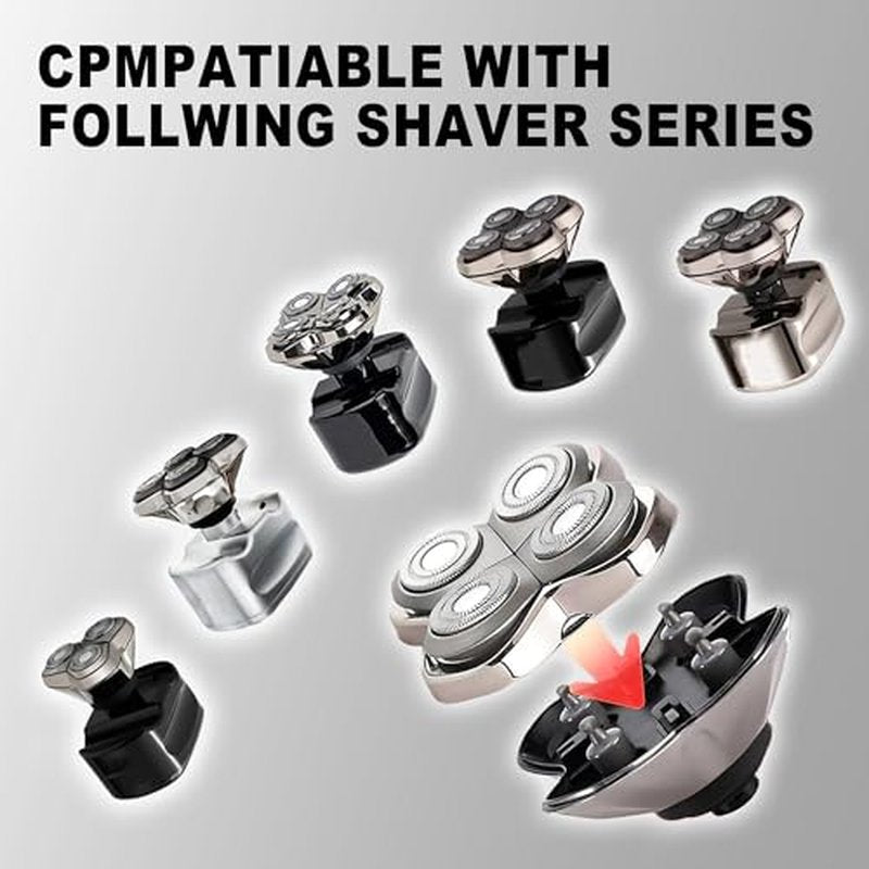 2 Pack Pro 4 Shaver Replacement Blades Compatible with Skull Pitbull Series Head Shavers & Palm Shavers,Skull Shaver Replacement Heads for Wet & Dry Shaving