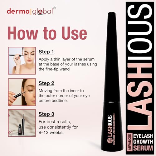 LASHious¢â Advanced Lash Growth Serum | Multi-Peptide Complex with Anagain¢â, Biotin, Panthenol & Caffeine, Red Clover Flower Extract | Prostaglandin-Free & Non-Irritating Formula | 3mL