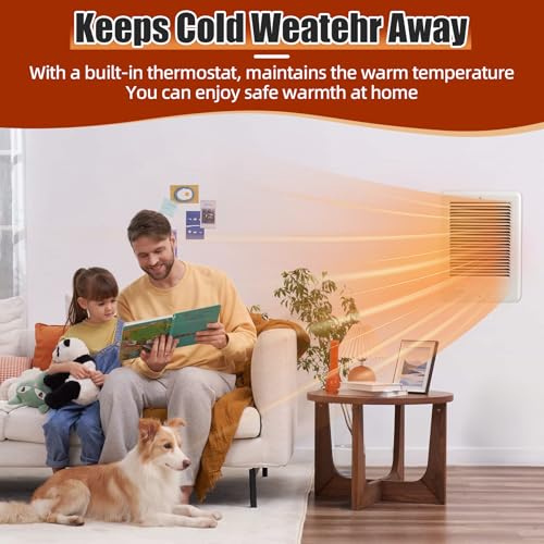 1500W Wall-Mounted Electric Heater with Thermostat for Indoor Use