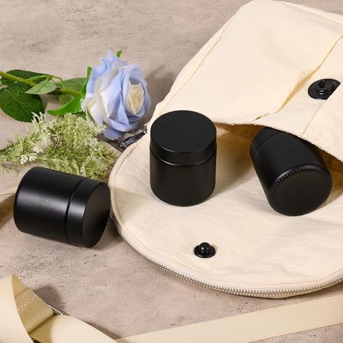 Black Frosted Glass Jars with Lids - Small Empty Cosmetic Containers for Making Candles andLotions, Creams, Balmss and DIY Crafts - Pack of 24 (Black Frosted, 4oz)