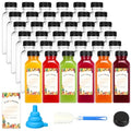 128pcs 12oz Plastic Juice Bottles with Leak-Proof Caps & Labels - Food Grade PET