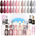 Beetles Cozy Elegance Gel Nail Polish Kit with UV/LED Light, 12 Colors, Manicure Set