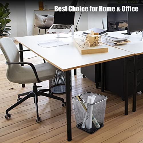 SHSYCER Black 6-Gallon Square Metal Mesh Trash Cans - 10 Pack Office & Home Wastebaskets (Variation: Black-6Gallon)