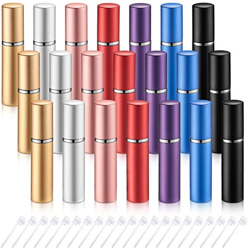 21-Pack Refillable Perfume Atomizer Bottles 5ml Multi-Color Travel Set