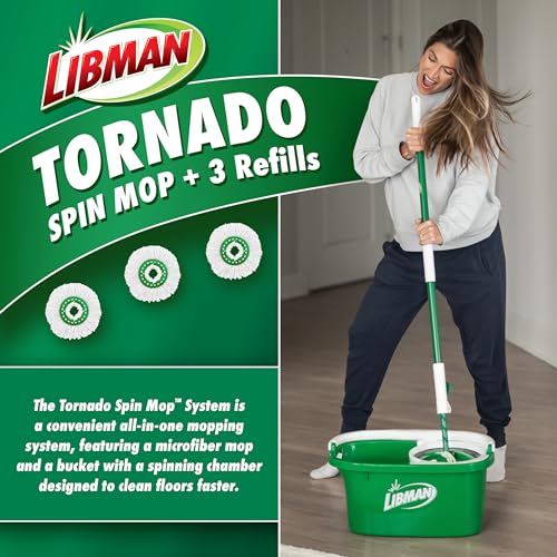 Libman Tornado Spin Mop System with Bucket & 3 Refills - Spin Mop Plus