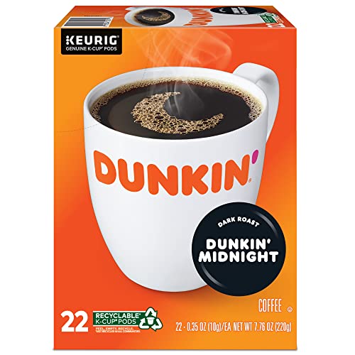 Dark Roast Coffee K-Cups - 4 Boxes of 22, Unflavored, Compatible with Keurig - 88 Count