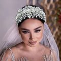 Pearl Bridal Headband Wedding Headpiece for Bride - Handmade Crystal & Pearl Design