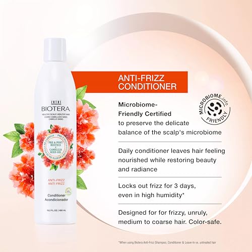 Biotera Anti-Frizz Smoothing Conditioner 32 Fl Oz - Coconut & Camellia Oil, Vegan, Color-Safe, for Frizzy Hair - Pack of 1