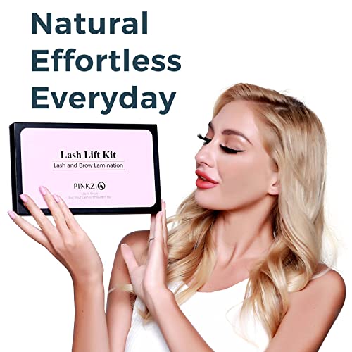 PinkZio Professional Lash Lift Kit for Semi-Permanent Eyelash Curling - Includes Silicone Pads, Suitable for Salon & Home Use - Pink