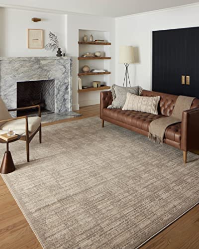 Loloi Darby Pebble and Sand Area Rug 5'3" x 7'6" Modern Ribbed Textured Decor