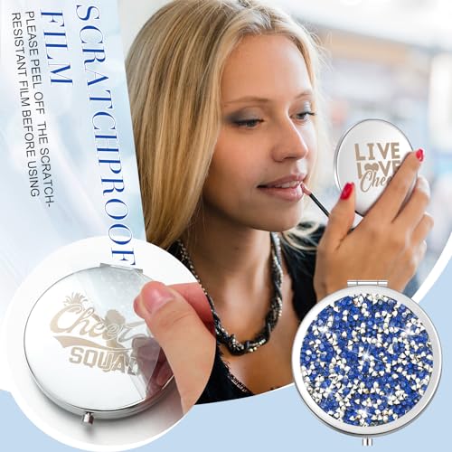Sintuff 12 Pcs Cheer Compact Mirrors - Silver Cheerleading Accessories