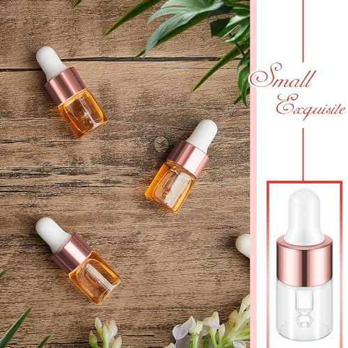 Mini Glass Oil Dropper Bottle 2ml Rose Gold Set of 200 - Perfume & Essential Oil Storage