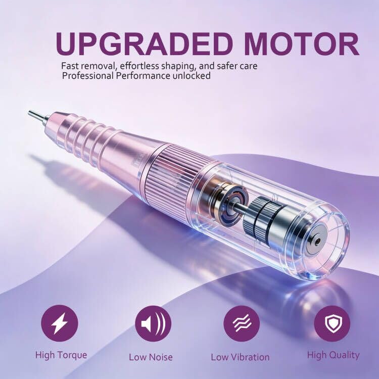 Pink Cordless Electric Nail Drill Machine Kit - 45,000 RPM Manicure & Gel Removal