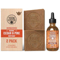 Viking Revolution Cedar and Pine Beard Oil for Men and Cedarwood and Pine Natural Soap for Men - Natural Argan & Jojoba Beard Softener, Mens Soap Bar with Essential Oils Cold Pressed Bar Soap for Men