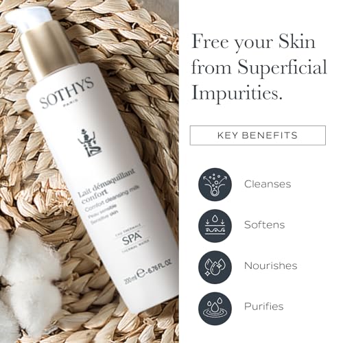 SOTHYS Comfort Cleansing Milk | Gentle Face Cleanser | Daily Makeup Remover for Sensitive Skin