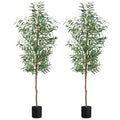 CETRD 2 Pack Faux Olive Trees 5FT Tall Indoor Outdoor Decorative Plants