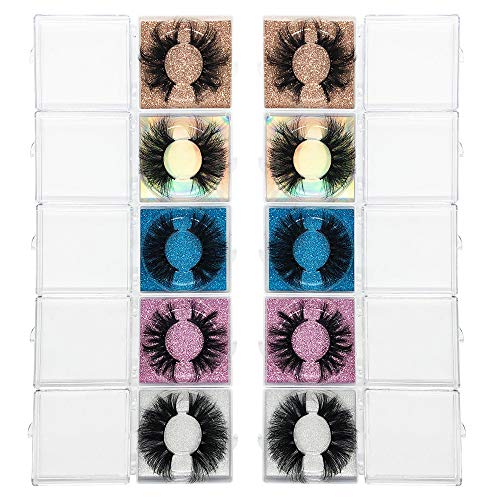 25MM Mink Eyelashes Wholesale Ninglash 10 Pack False Eyelashes, Christmas Gifts for Women Dramatic Real Mink EyeLashes, Thick HandMade Full Strip Lashes, Crueltyl Free Fluffy Lash, 3D Mink Lashes Bulk