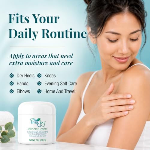 Emu Joy Miracle Hand & Foot Cream - Intensive Dry Skin Moisturizer 2 oz
