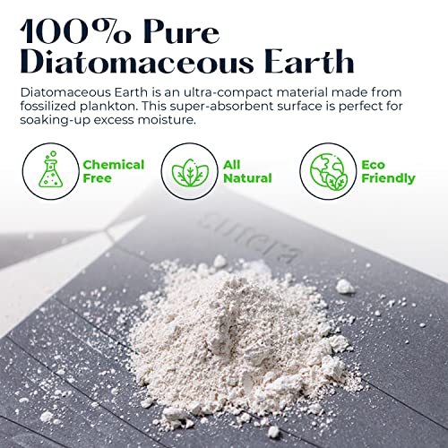 Stone Bath Mat for Bathroom Dries in Seconds - Diatomaceous Earth, Gray - Variation of THIS listing
