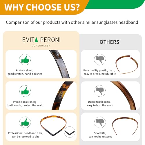 Hairband for Eyewear Women 3PCS Tortoise Amber Black Acetate Fashion Non-Slip