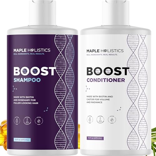 Biotin Shampoo and Conditioner Set for Thinning Hair - Sulfate & Paraben Free, Natural Hair Growth - 16 Fl Oz