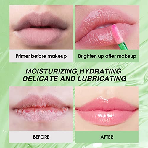 Lip Balm, 3PCS Aloe Vera Long Lasting Nutritious Lip Oil, Color Changing Tinted Lip Balm Set, Natural Plumping Hydrating, Easy Brush Application, Cute Portable Design, Unisex