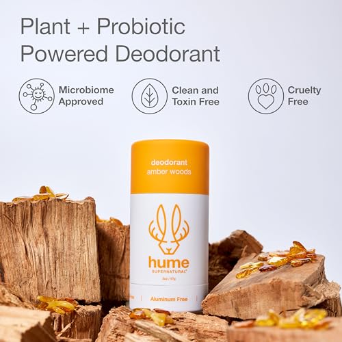 Hume Supernatural Aluminum-Free Deodorant Amber Woods Unisex 2-Pack