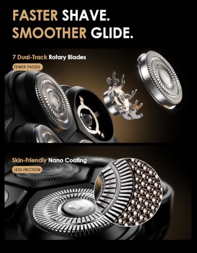 TEKARC 7D Pro Head Shaver for Bald Men, Waterproof Rotary Razor, USB-C Rechargeable