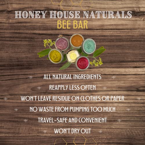 Honey House Naturals Bee Bar Gift Set ? Small Bee Bar .6 ounces ? All-Natural Ultra Moisturizing Lotion Bar Infused with Essential Oils and Butters ? 5 Piece Set
