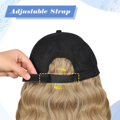 AISI QUEENS Baseball Cap Wig Extension 14 Inch Short Wave Synthetic Hair – Variation 27-613