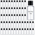 Mimorou Black Cap Clear Boston Round 1oz Travel Bottle Bulk 150 pcs