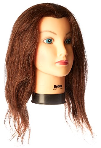 Debra Manikin Head for Hair Styling Practice - 17-19 Inch Brown Human Hair