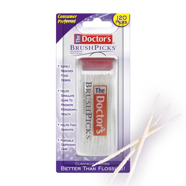 Interdental Toothpicks with Soft Rubber Bristles & Dental Picks - 120 Count Pack of 11