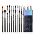 Jessup Eye Makeup Brushes Set Professonal 28pcs Premium Synthetic Eyeshadow Brush Eyeliner Brush Eyebrow Brush Blending Brush for Makeup Black T341