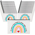 24 Pcs Christmas Teacher Appreciation Gifts Makeup Bag Bulk Inspirational Gift for Teachers Nurse Social Worker Caregiver Volunteer Canvas Cosmetic Bags(It takes a big heart to shape little minds)