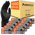 X-Large Black Nitrile Disposable Food Prep Gloves 5 Mil Case of 1000