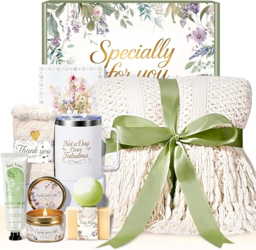 Ivory Self Care Gift Basket for Women - Spa, Relaxation & Cozy Accessories