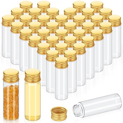 Tiny Glass Jars with Lids - 15ml Gold Cap, Set of 100