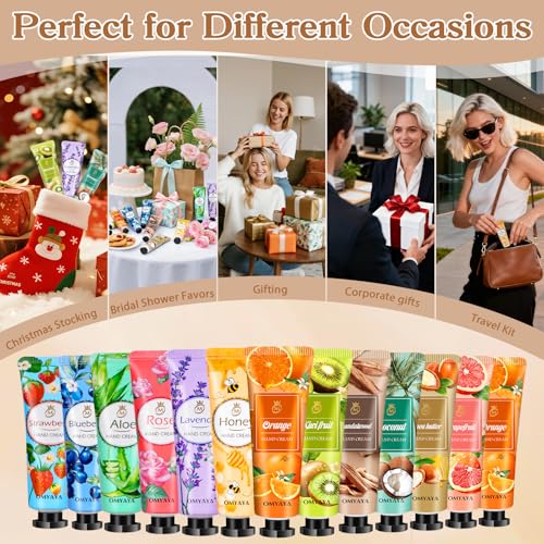 96 Pack Hand Cream Gifts Set For Women, Bulk Hand Lotion Travel Size for Dry Cracked Hand, Mini Hand Lotion Bulk for Christmas Stocking Stuffers Galentines Party Favors & Baby Shower Favors For Guests